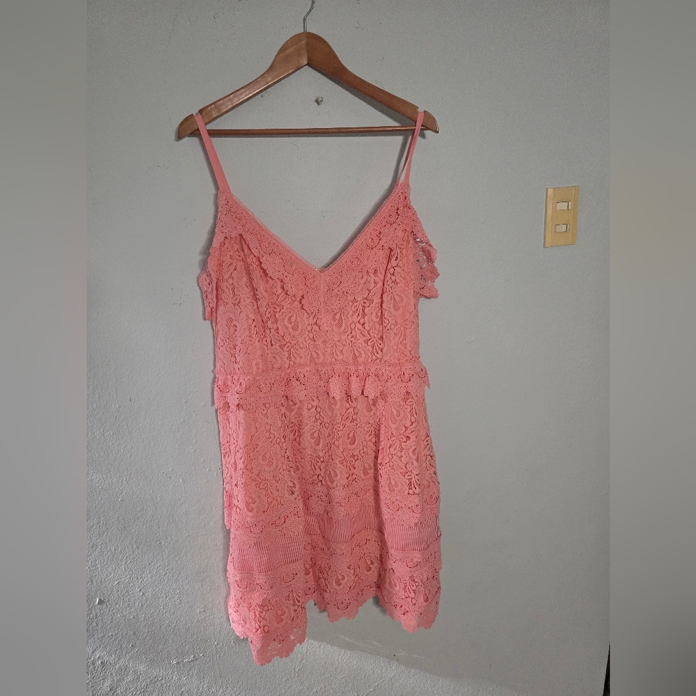 City Chic Coral Lace Dress